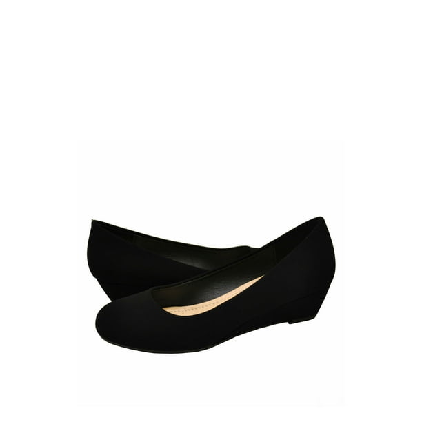 City Classified Womens Round Toe Padded Insole Slip-On Low Wedge City Classified Womens Round Toe Padded Insole Slip-On Low Wedge